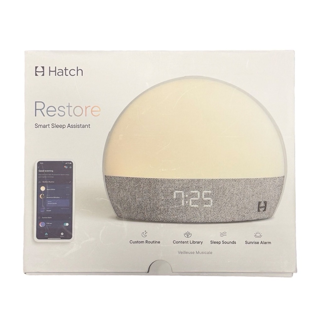 Hatch Restore Smart Sleep Assistant White Like New Sunrise Alarm Sound Machine